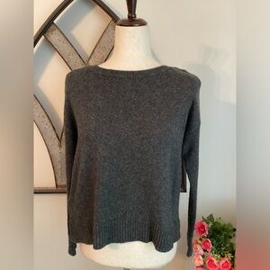 LOFT Charcoal Gray Wool & Cotton Blend Pull Over Oversized Sweater